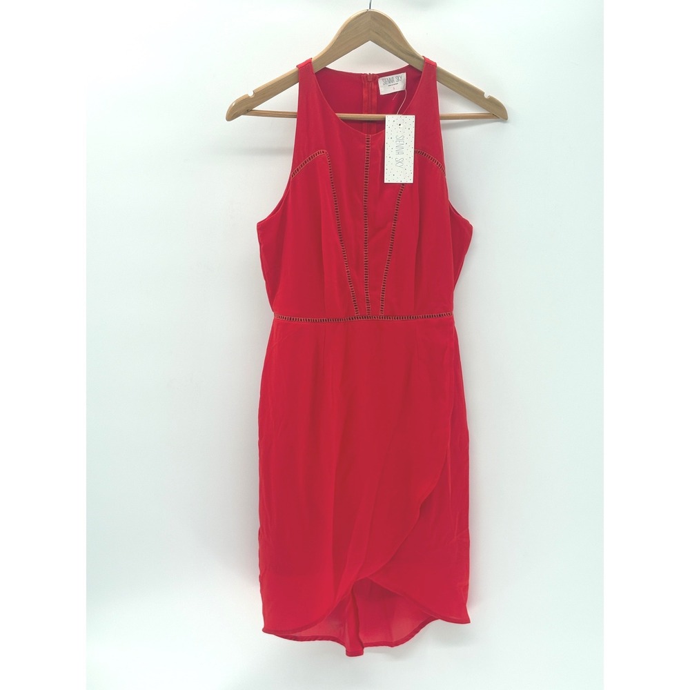 New Sienna Sky Dress Sleeveless Red‎ Tulip Skirt Women Size Small